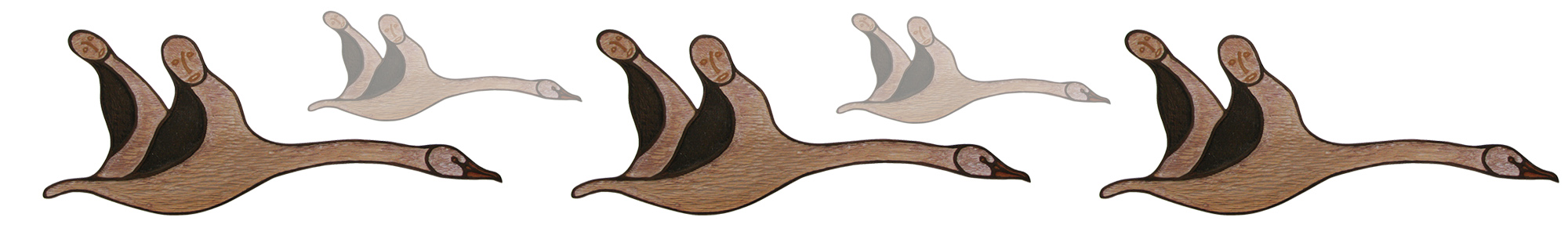 photos of carved wooden geese